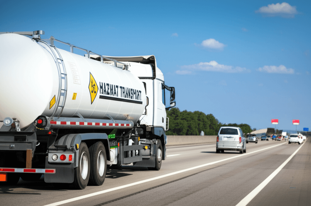 Hazardous materials transport truck